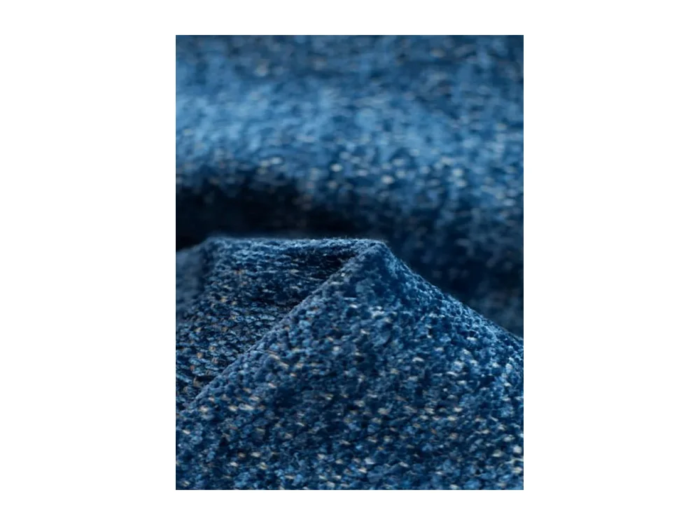 Canapé d'angle Bohoo XL en L, tissu Raven, bleu, gauche