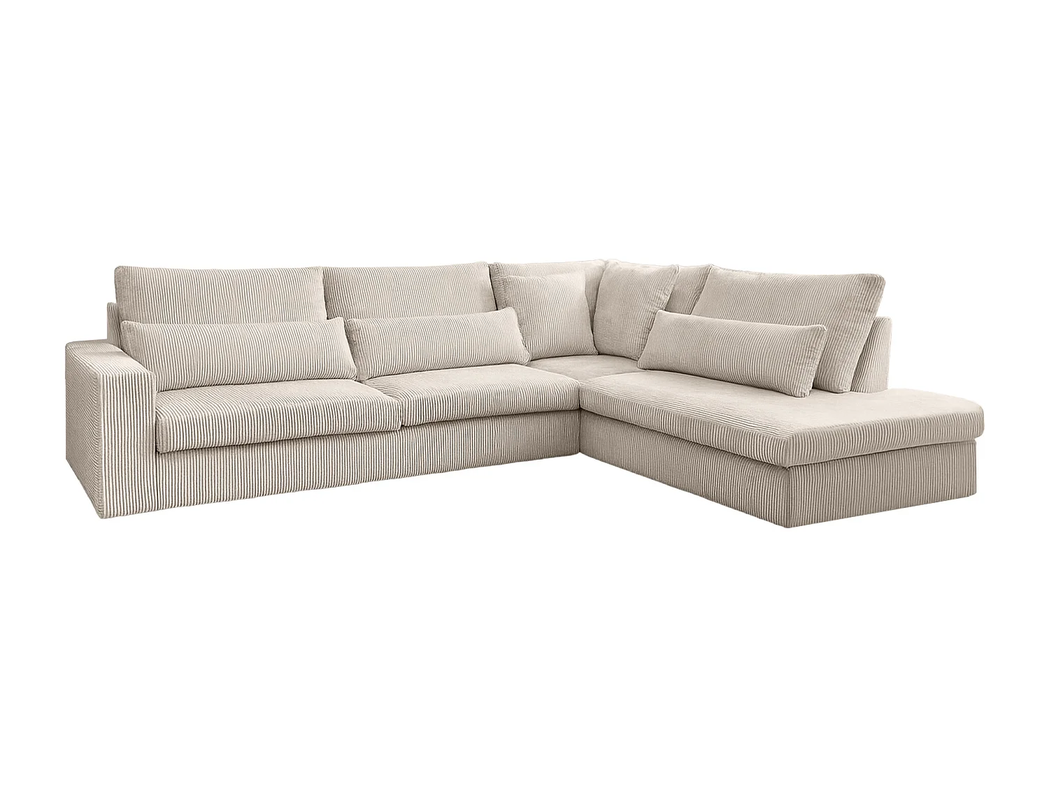 Canapé d'angle en L SVEN tissu Poso Beige Gauche