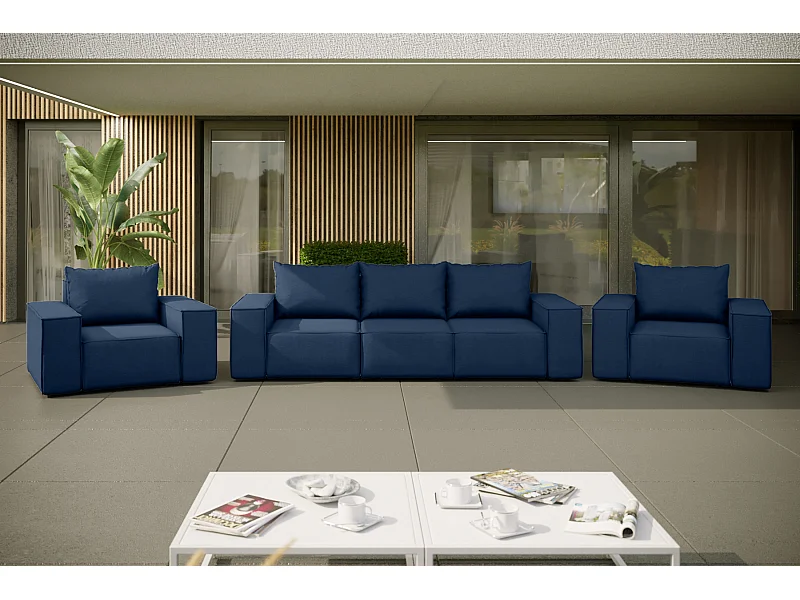 Tuinmeubelset 3+1+1 SUN, stof ARTICLE, marineblauw