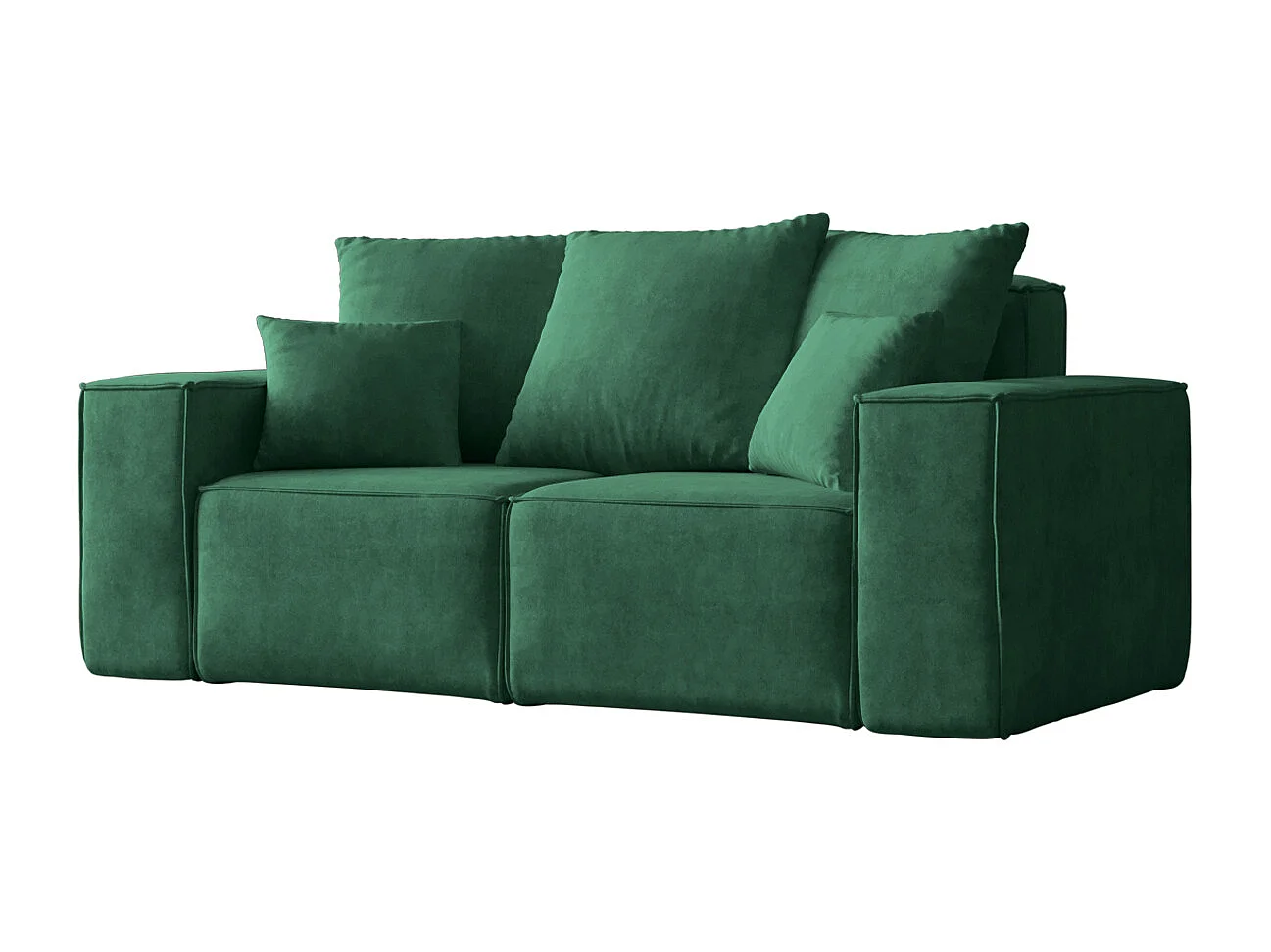 Canapé deux places ELLA, tissu Noel, vert