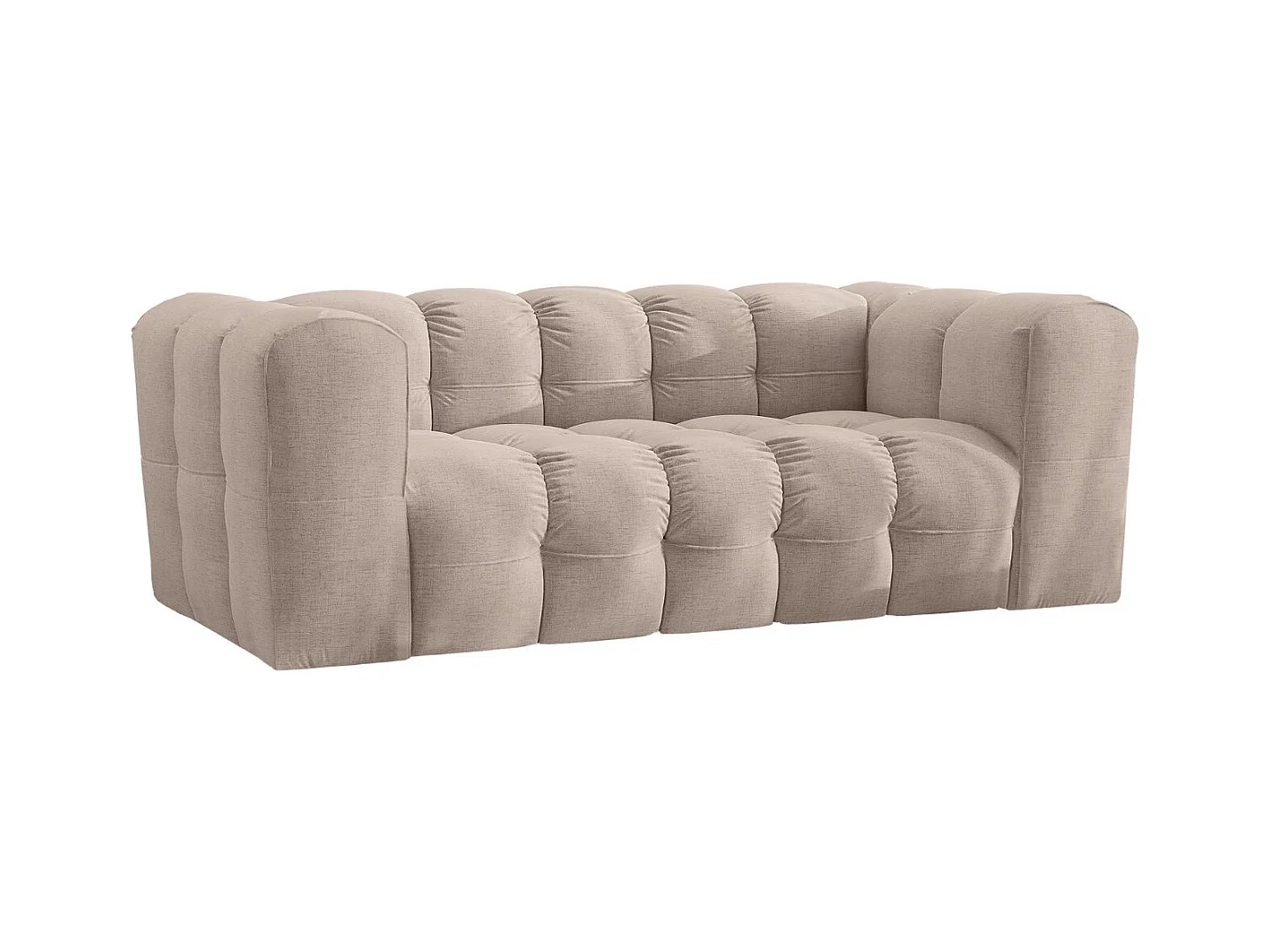 Sofa 2-Sitzer, Komfort Couch BALOO, stoff Schenille, Beige