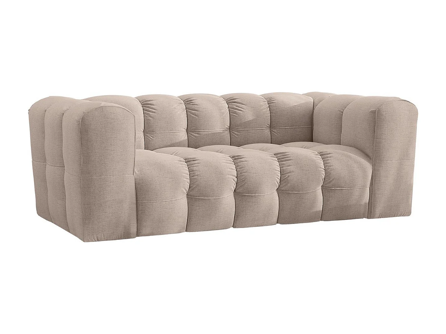 Sofa 2-Sitzer, Komfort Couch BALOO, stoff Schenille, Beige