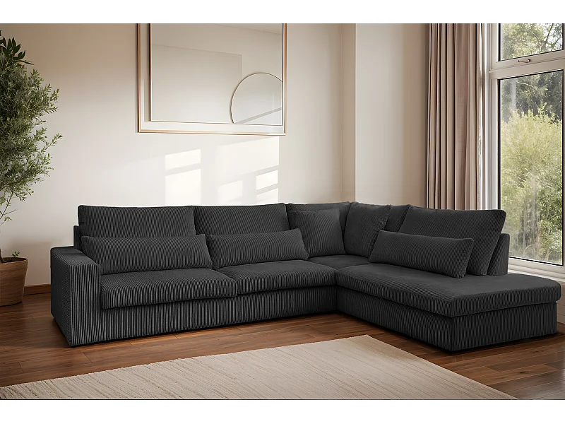 Ecksofa L-Form SVEN Stoff Poso Graphit Rechts