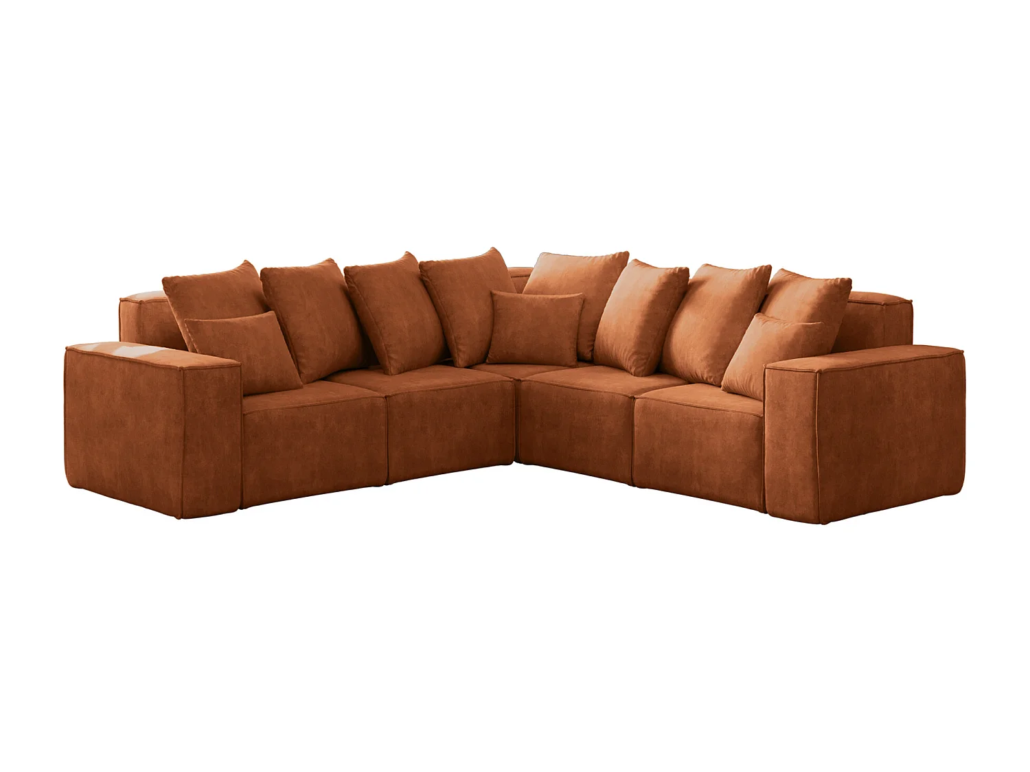 Canapé d'angle, Corner ELLA, tissu Noel, orange