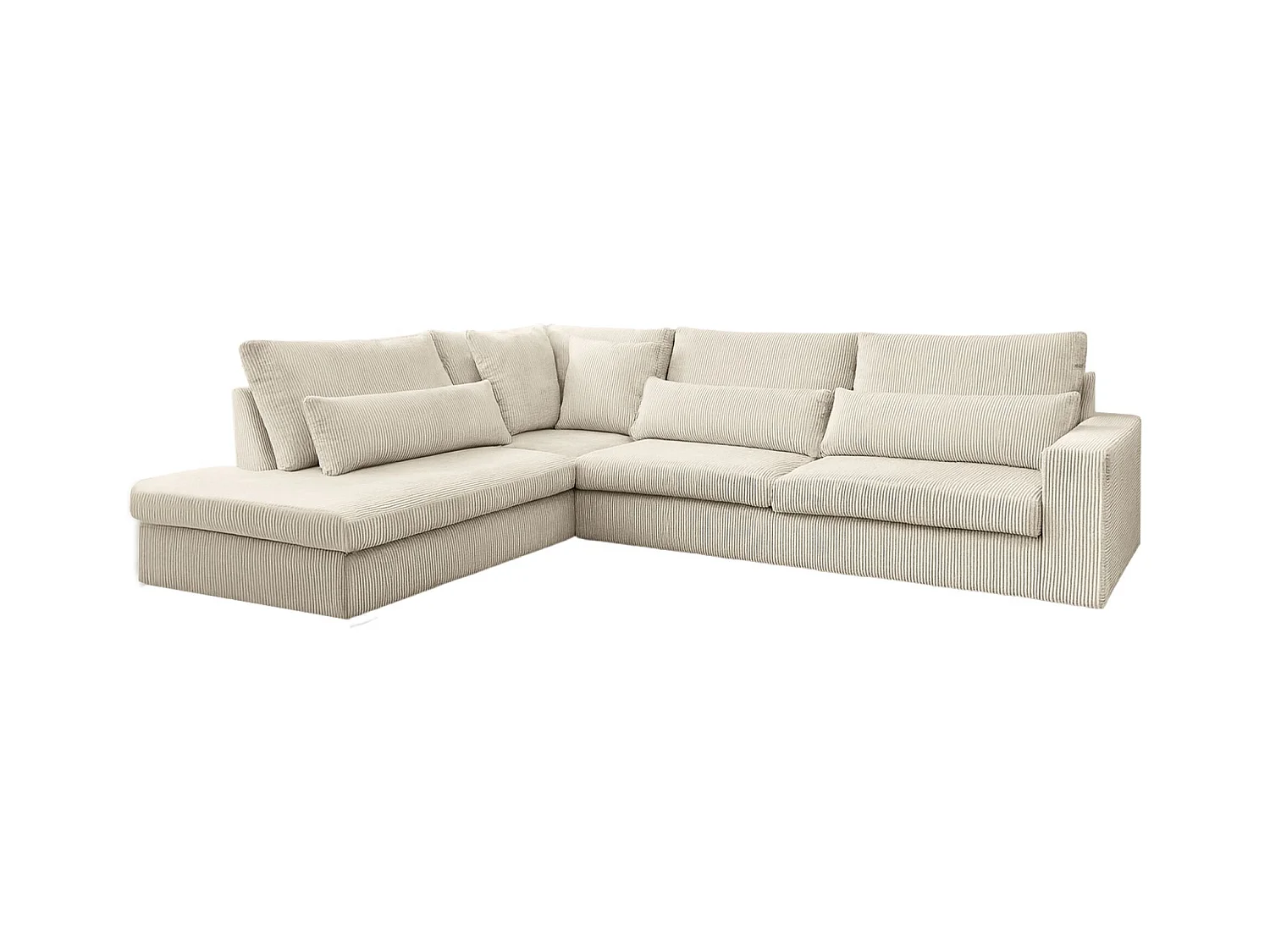 Canapé d'angle L-form SVEN tissu Poso Ecru Gauche