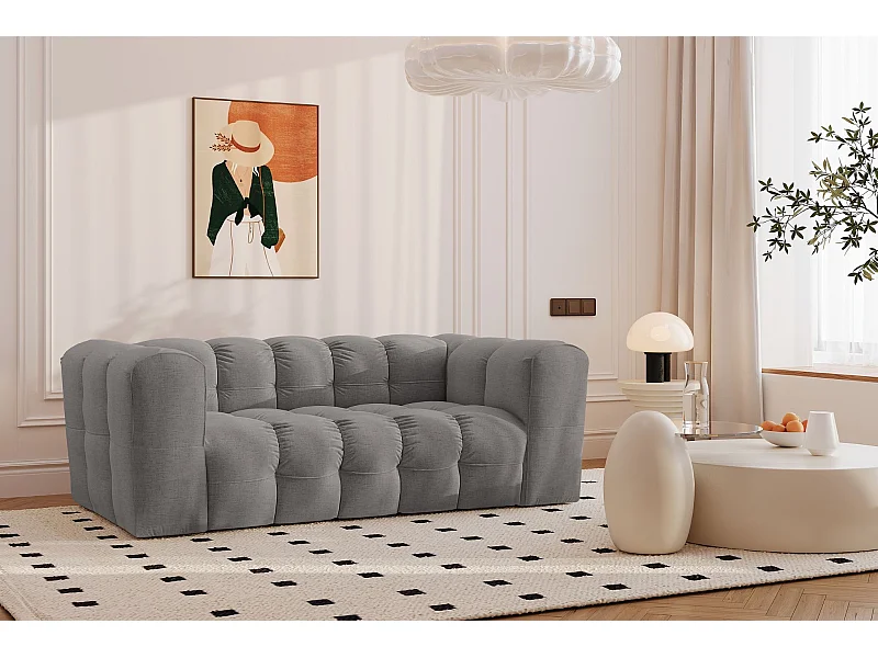 2-zitsbank, comfortbank BALOO, stof Schenille, grijs