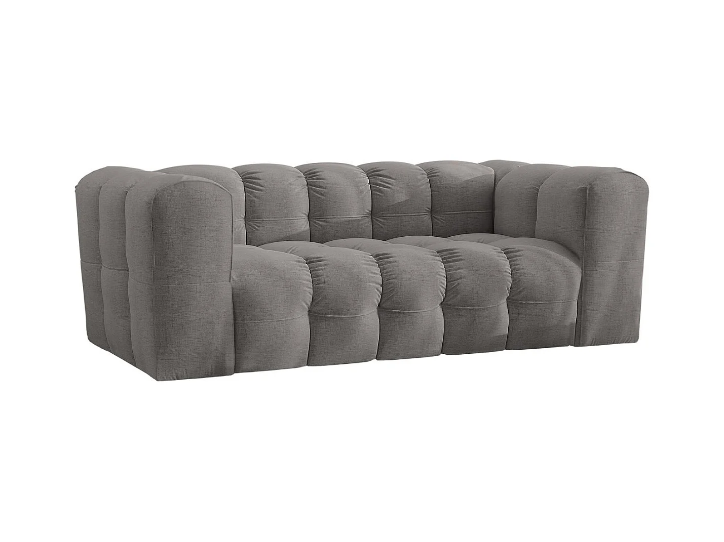 Sofa 2-Sitzer, Komfort Couch BALOO, stoff Schenille, Grau