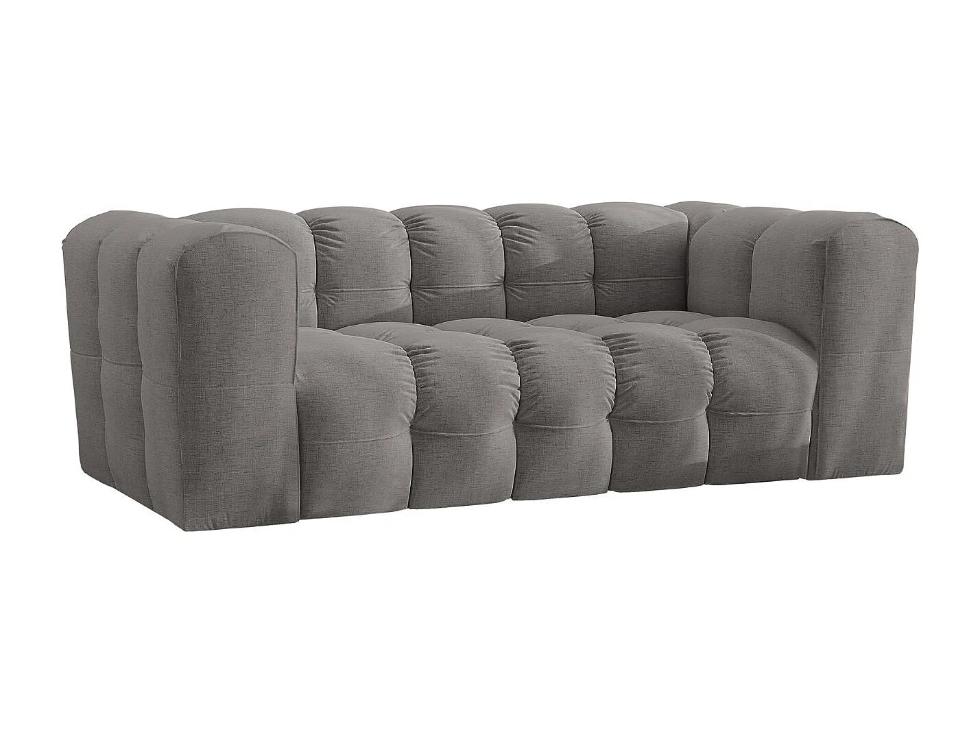 Sofa 2-Sitzer, Komfort Couch BALOO, stoff Schenille, Grau