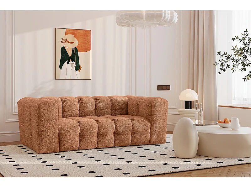 2-zitsbank, comfortbank BALOO, stof Schenille & Bouclé, Oranje