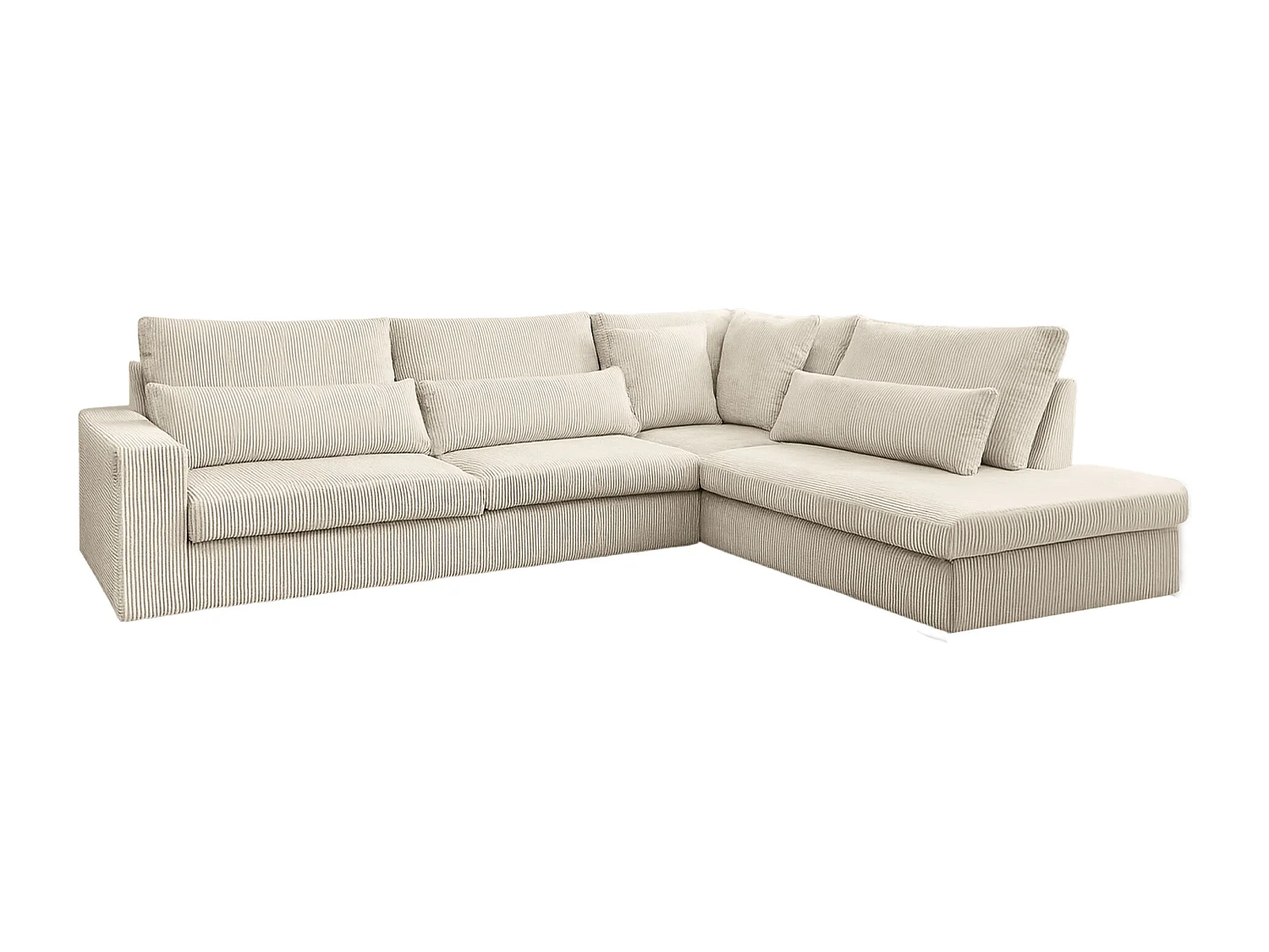 Canapé d'angle en L SVEN tissu Poso Ecru droit