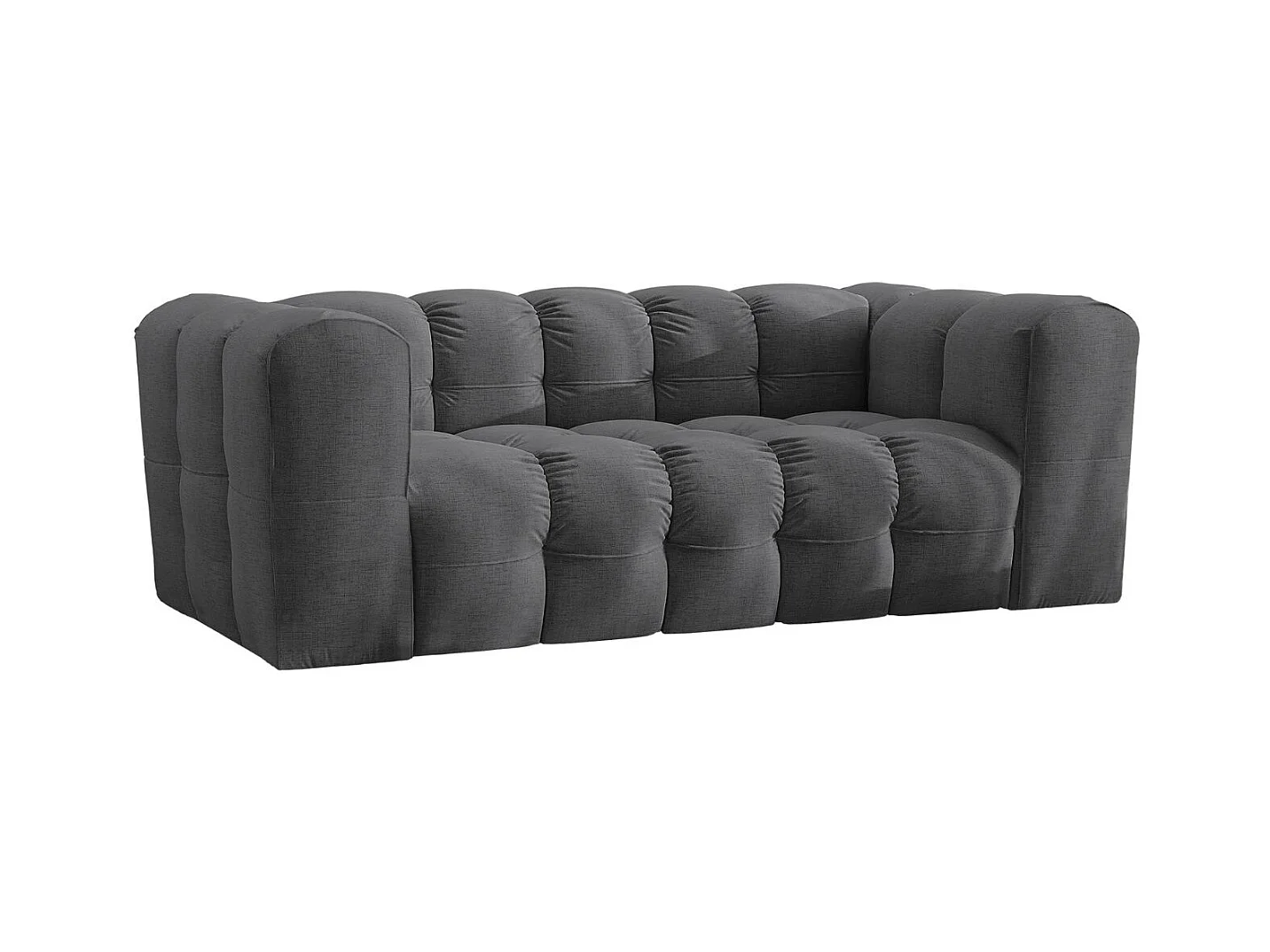 Sofa 2-Sitzer, Komfort Couch BALOO, stoff Schenille, Graphit