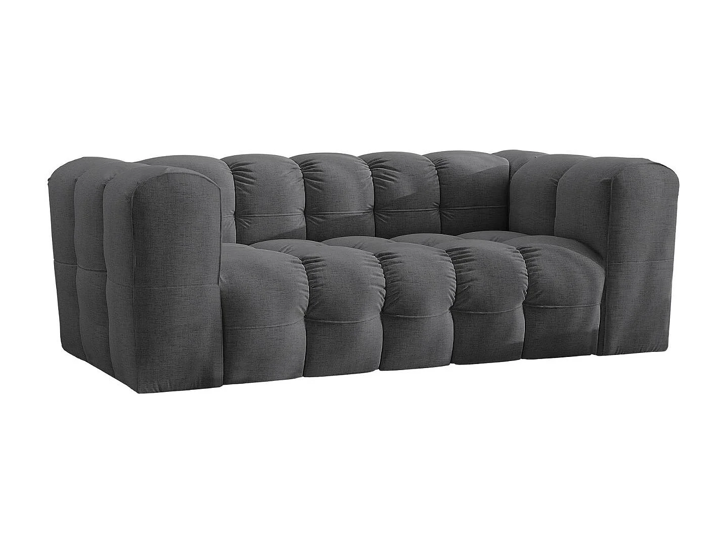 Sofa 2-Sitzer, Komfort Couch BALOO, stoff Schenille, Graphit