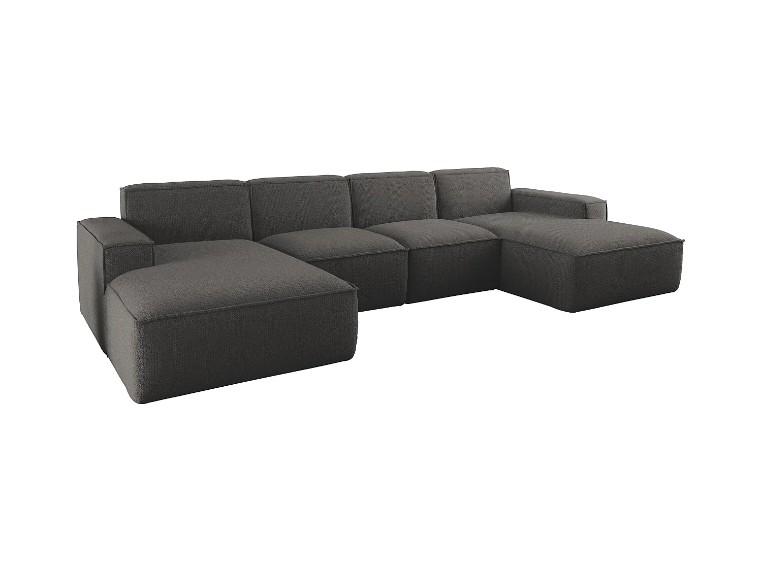 Canapé d'angle en U Siena avec tissu Artico anthracite