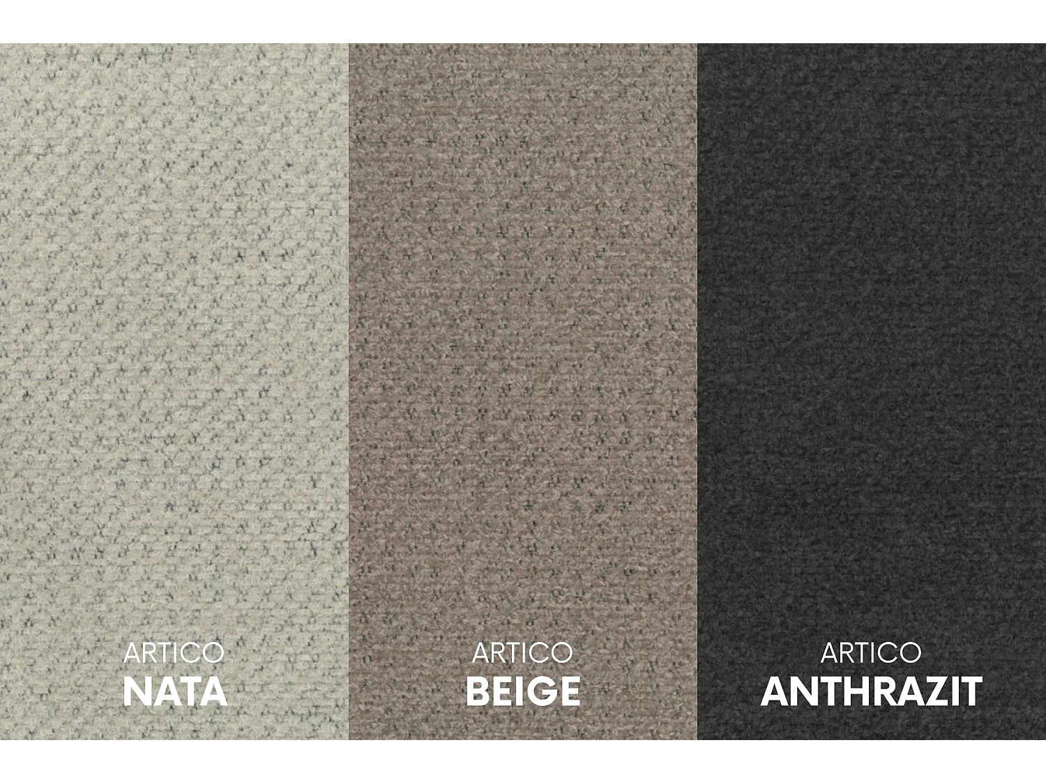 Canapé d'angle en U Siena avec tissu Artico anthracite