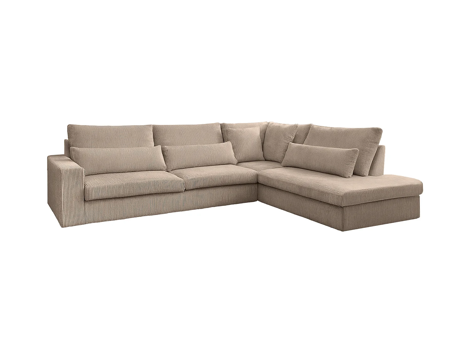 Canapé d'angle en L SVEN tissu Poso beige foncé droit