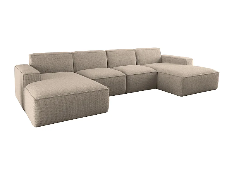 Divano angolare Siena a U con tessuto Artico Beige