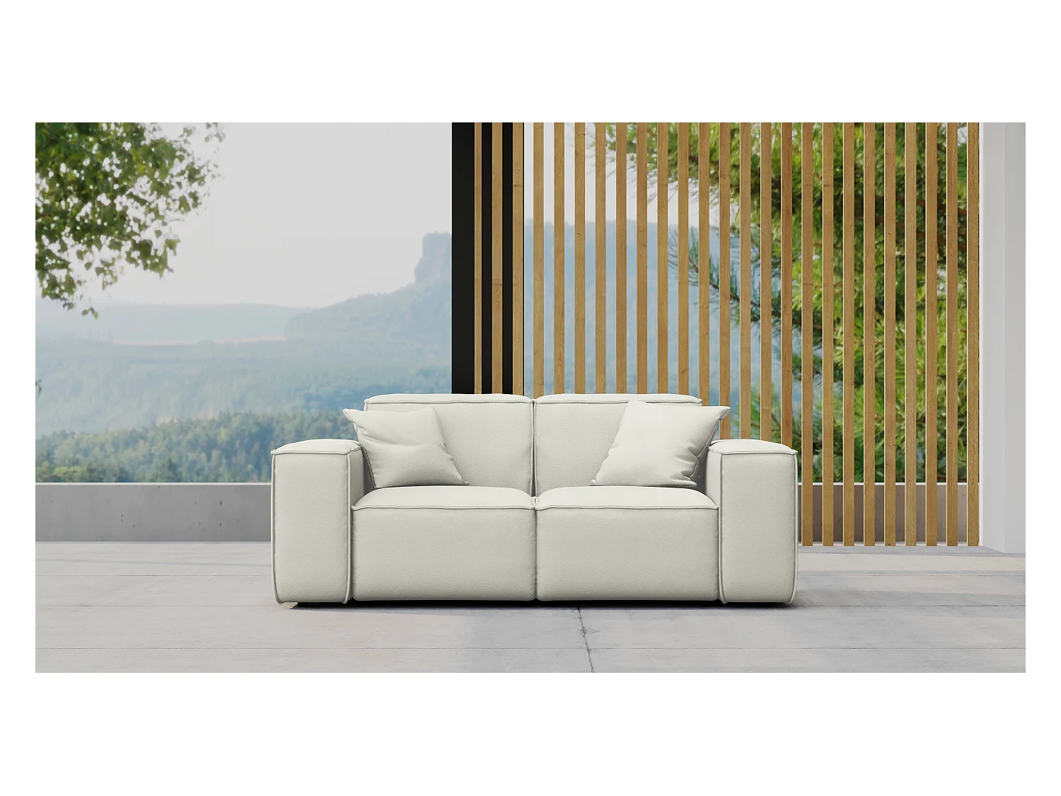 Tuinmeubelbank tweezits MALIBU, stof ODYSSEY, crème