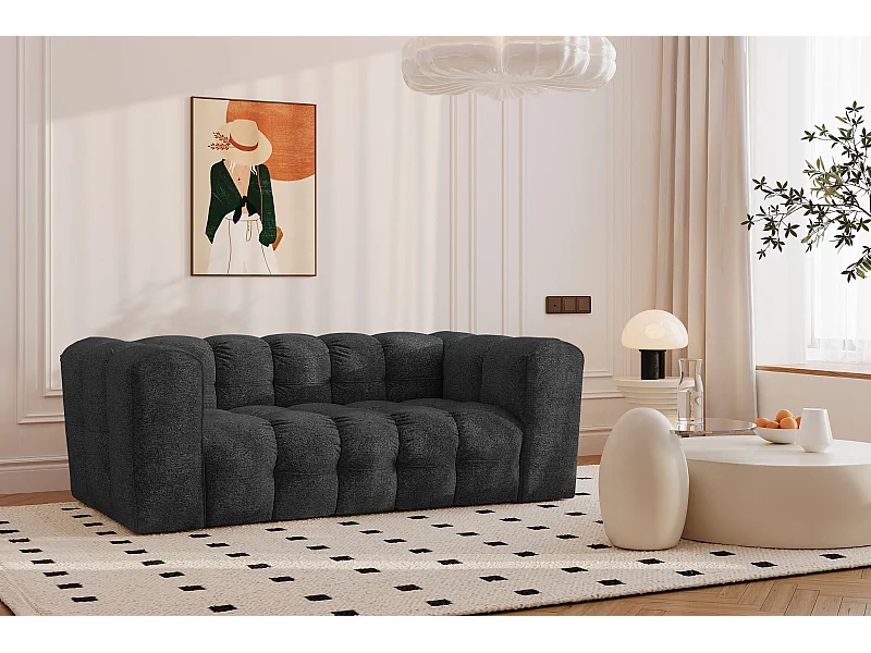 2-zitsbank, comfortbank BALOO, stof Schenille & Bouclé, grafiet