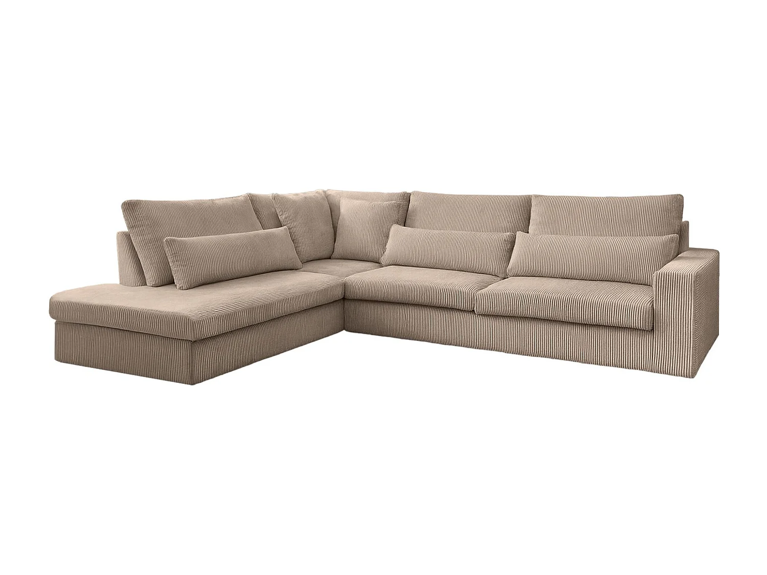 Canapé d'angle en L SVEN tissu Poso beige foncé gauche