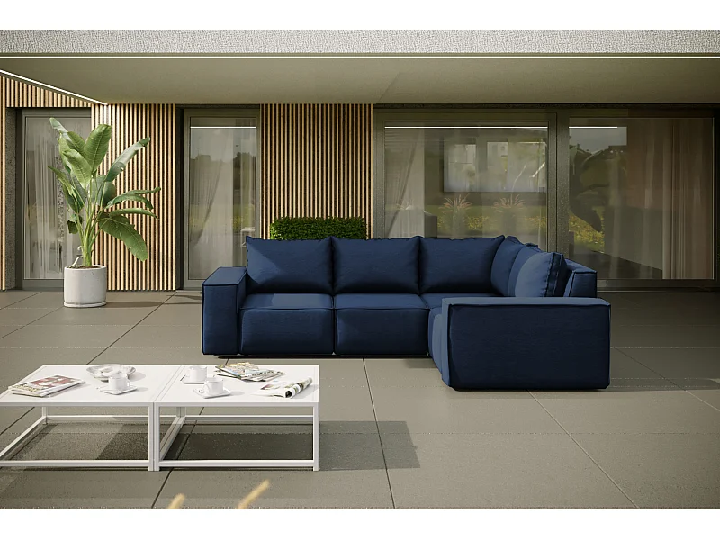 Tuinmeubel hoekbank SONNE, stof ARTICLE, marineblauw, links