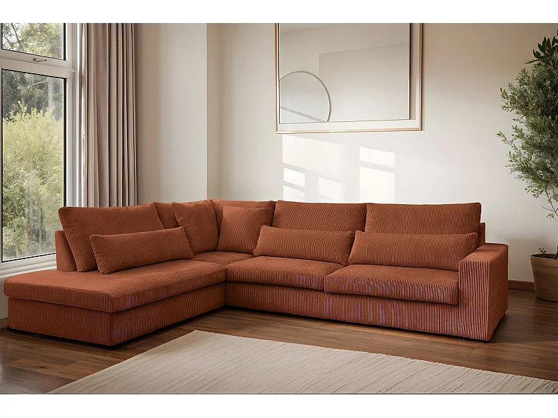 Ecksofa L-Form SVEN Stoff Poso Kupfer Links