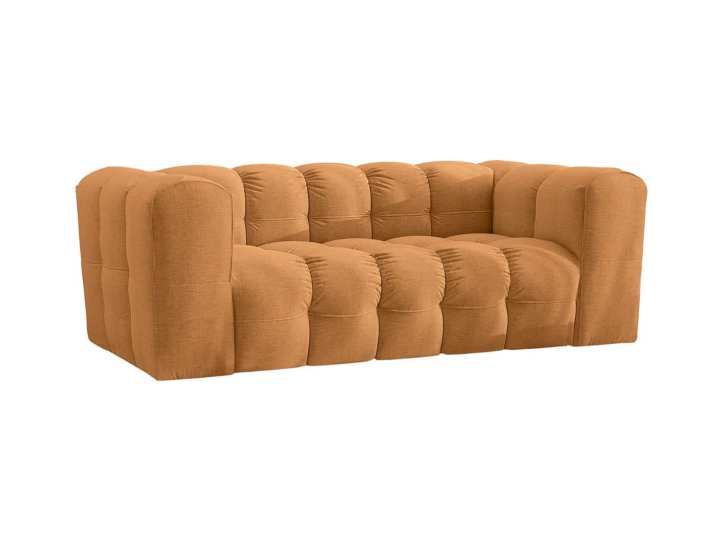 Sofa 2-Sitzer, Komfort Couch BALOO, stoff Schenille, Orange