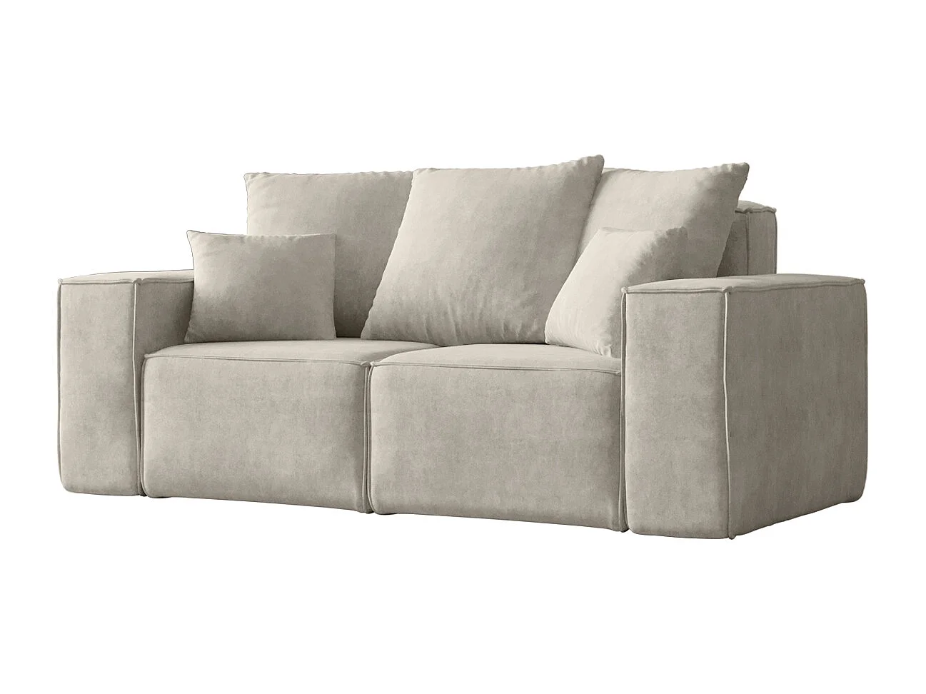 Canapé deux places ELLA, tissu Noel, gris clair