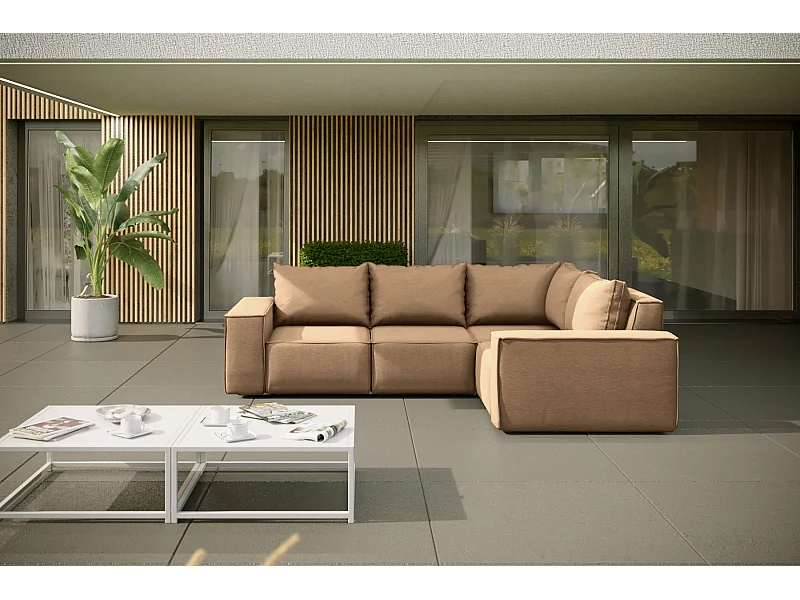 Tuinmeubel hoekbank SONNE, stof ARTICLE, Cappuccino, Links