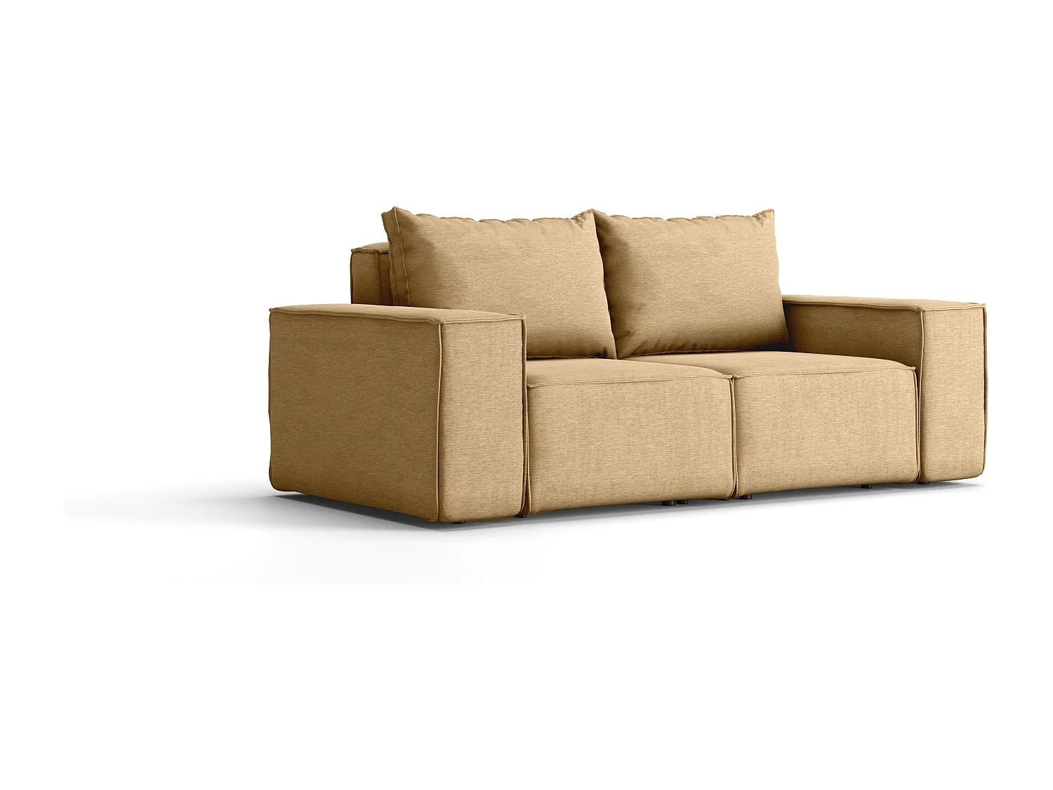 Salon de jardin canapé deux places SONNE, tissu ARTICLE, cappuccino