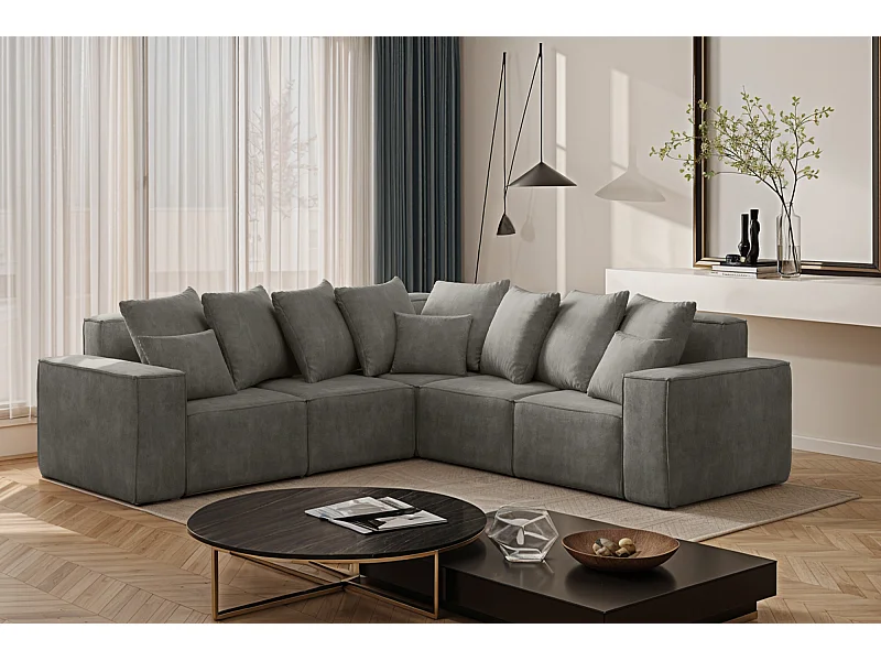 Hoekbank, Corner ELLA, stof Noel, grijs