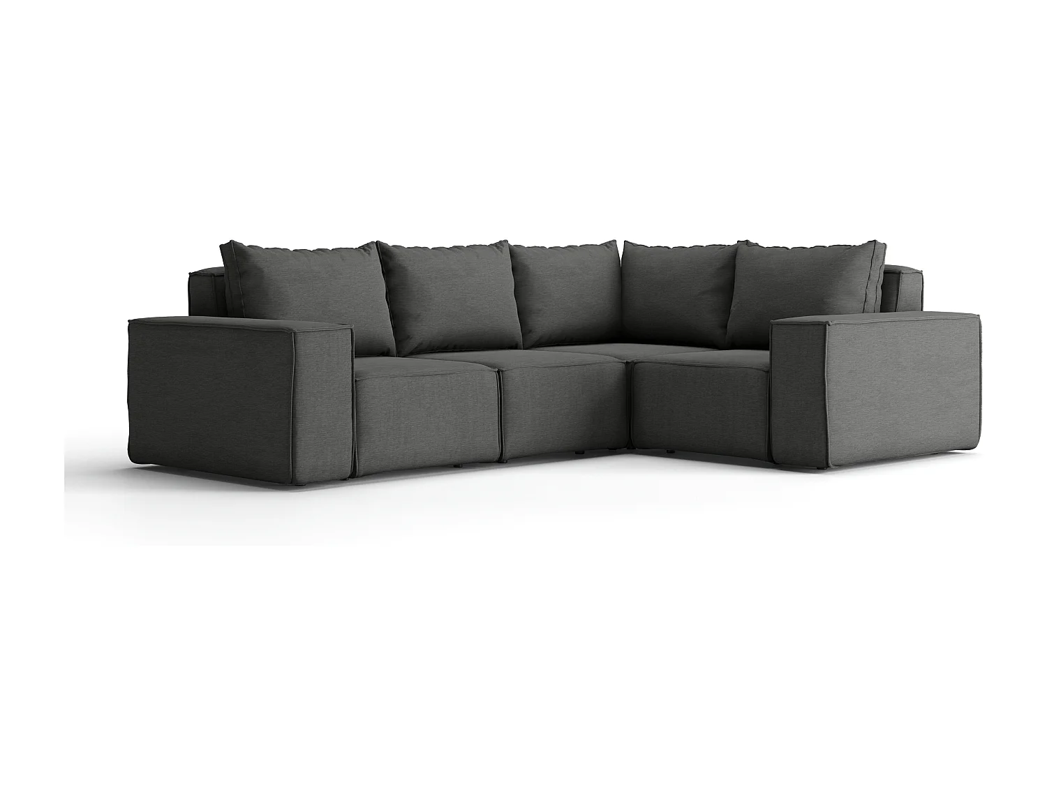 Salon de jardin canapé d'angle SONNE, tissu ARTICLE, gris, gauche