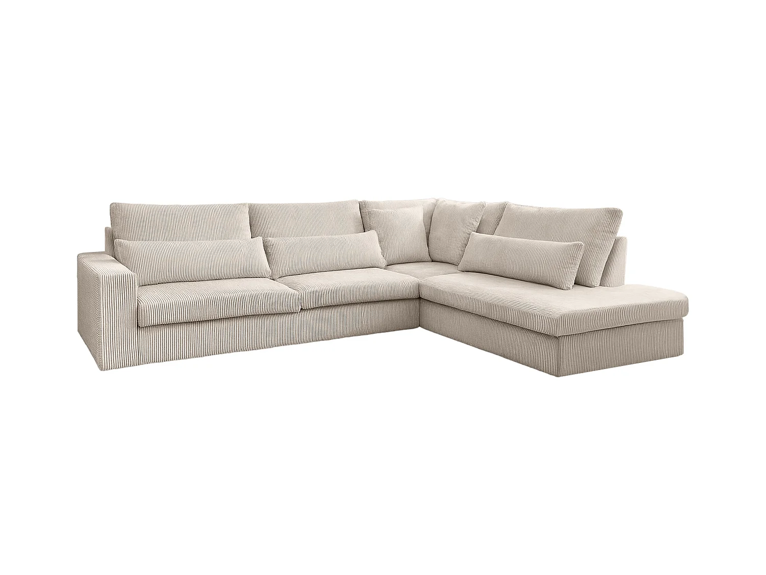 Canapé d'angle en L SVEN tissu Poso Beige Droite