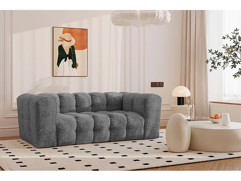 2-zitsbank, comfortbank BALOO, stof Schenille & Bouclé, antraciet