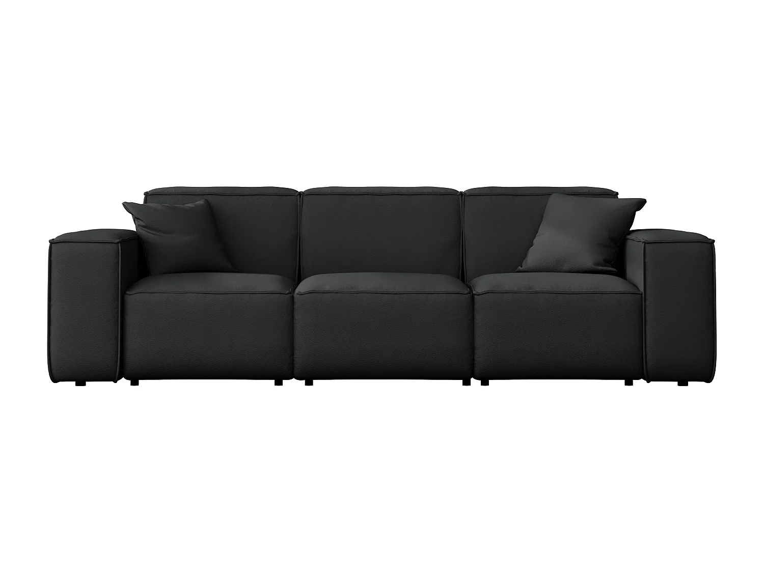 Salon de jardin canapé trois places MALIBU, tissu ODYSSEY, noir