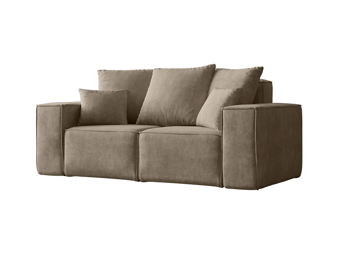 Canapé deux places ELLA, tissu Noel, beige