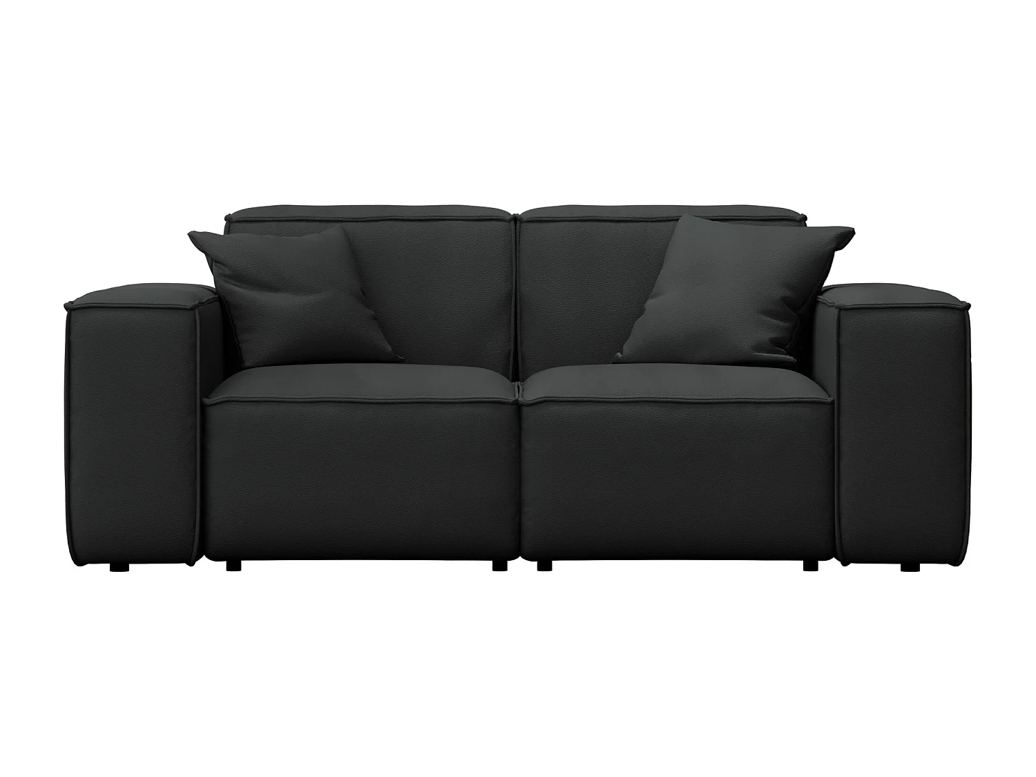 Gartenmöbel Sofa Zweisitzer MALIBU, Stoff ODYSSEY, Schwarz