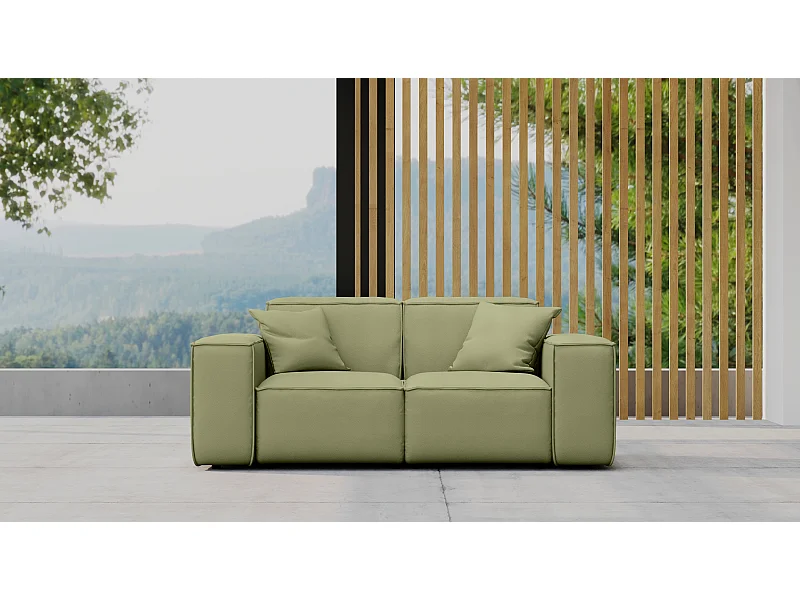 Tuinmeubelbank tweezits MALIBU, stof ODYSSEY, lichtgroen