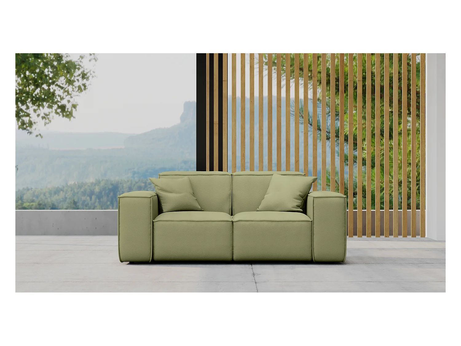 Tuinmeubelbank tweezits MALIBU, stof ODYSSEY, lichtgroen