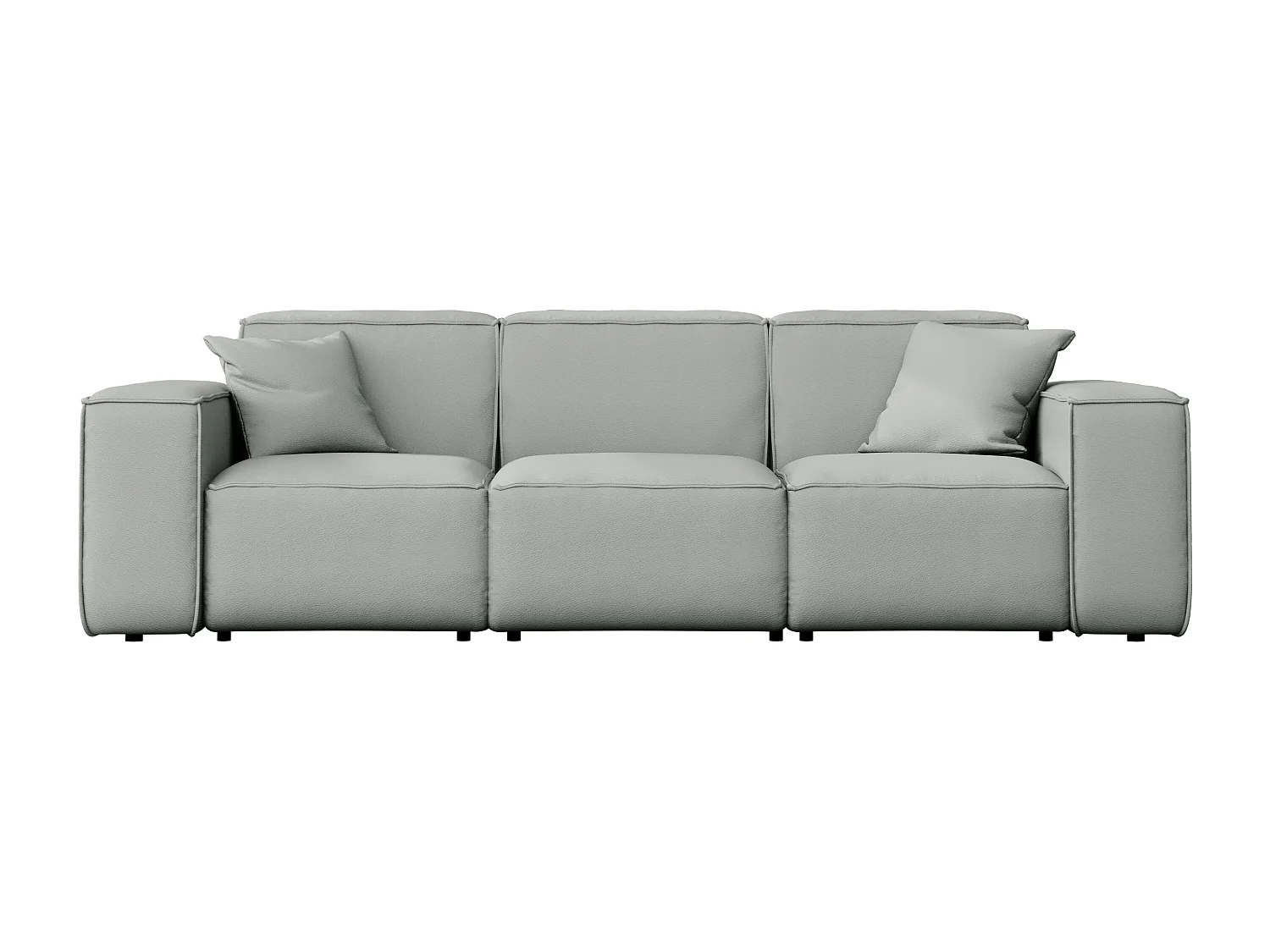 Salon de jardin canapé trois places MALIBU, tissu ODYSSEY, gris clair