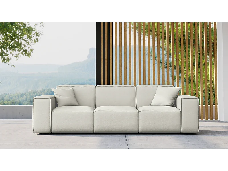 Gartenmöbel Sofa Dreisitzer MALIBU, Stoff ODYSSEY, Creme