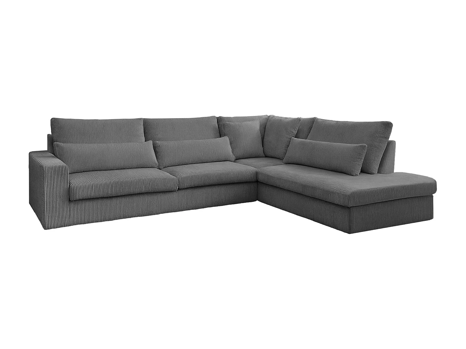 Canapé d'angle L-form SVEN tissu Poso gris tourterelle droit