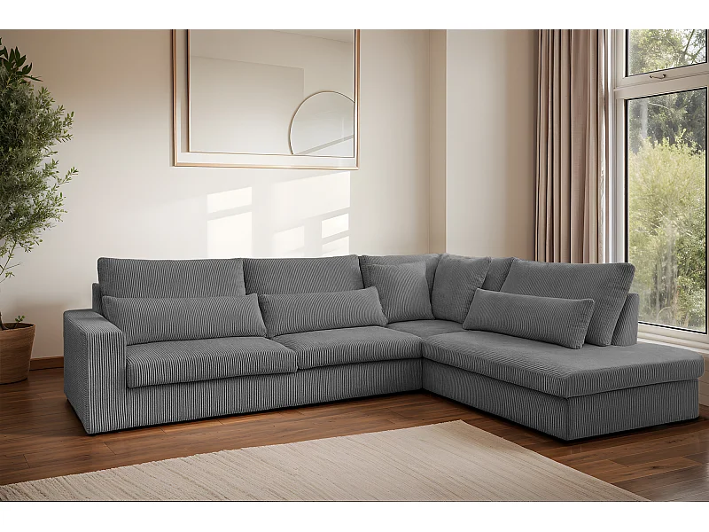 Ecksofa L-Form SVEN Stoff Poso Taubengrau Rechts