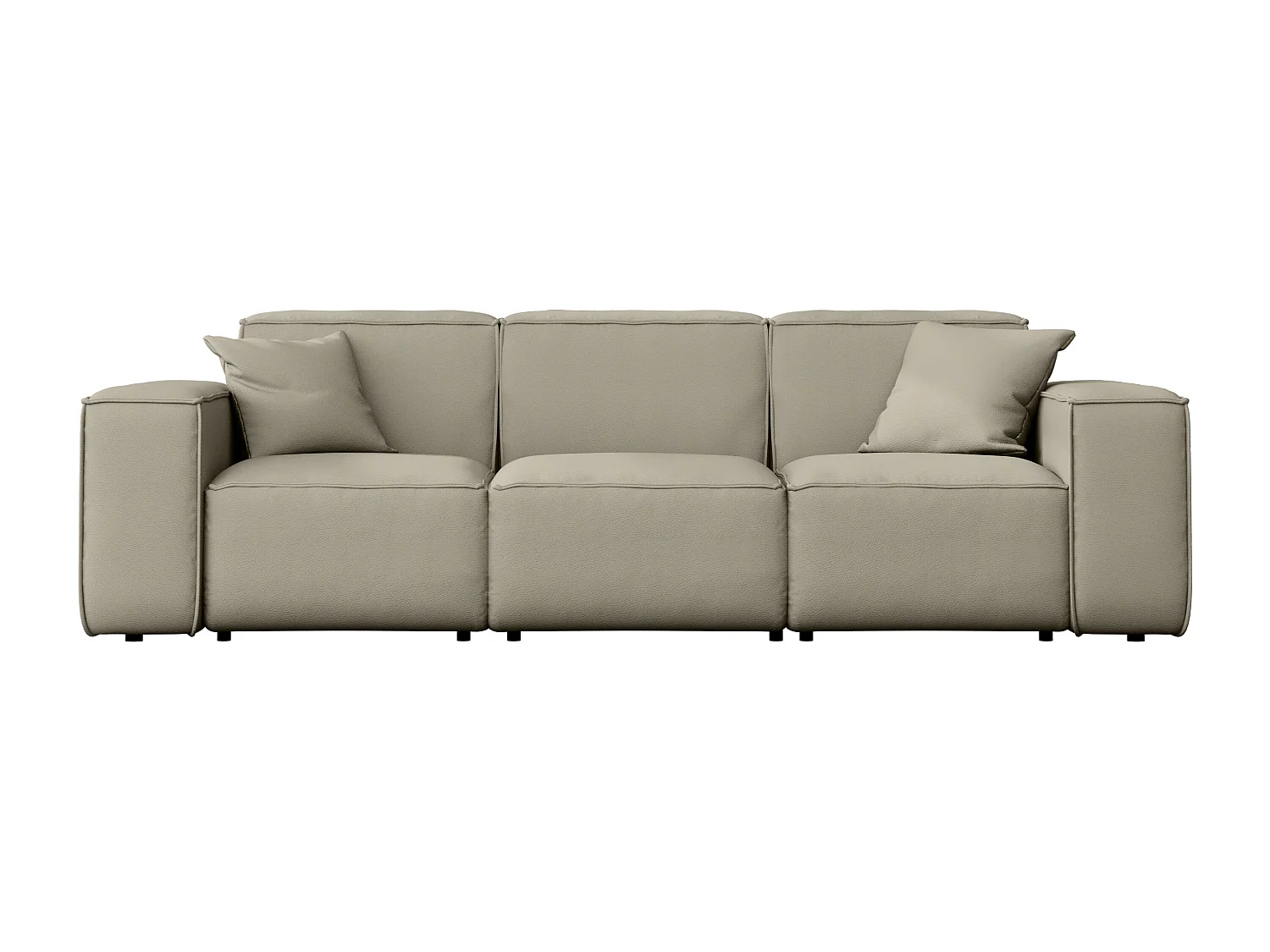 Salon de jardin canapé trois places MALIBU, tissu ODYSSEY, beige foncé