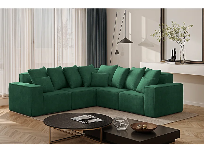 Ecksofa, Corner ELLA, Stoff Noel, Grün