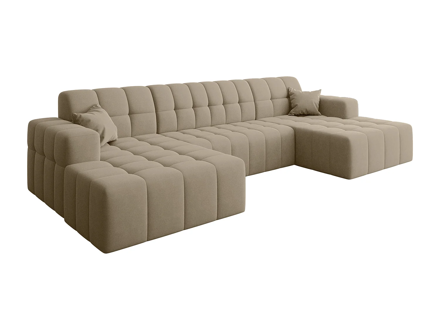 Ecksofa NIMES U-Form, Stoff Portland, Beige