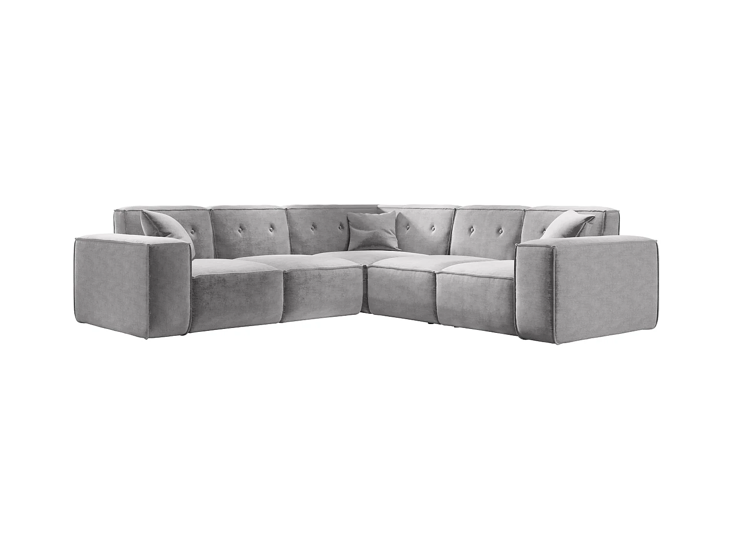 Canapé d'angle PULA, tissu Perfect Harmony, gris