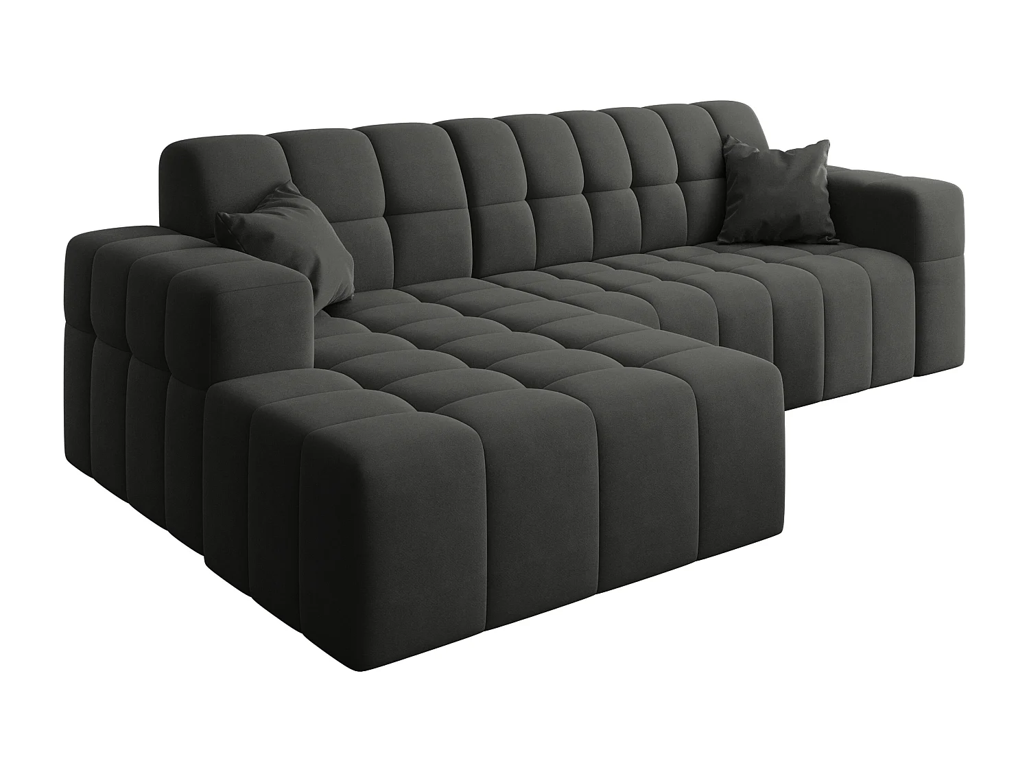 Ecksofa NIMES L-Form, Stoff Portland, Schwarz, Links