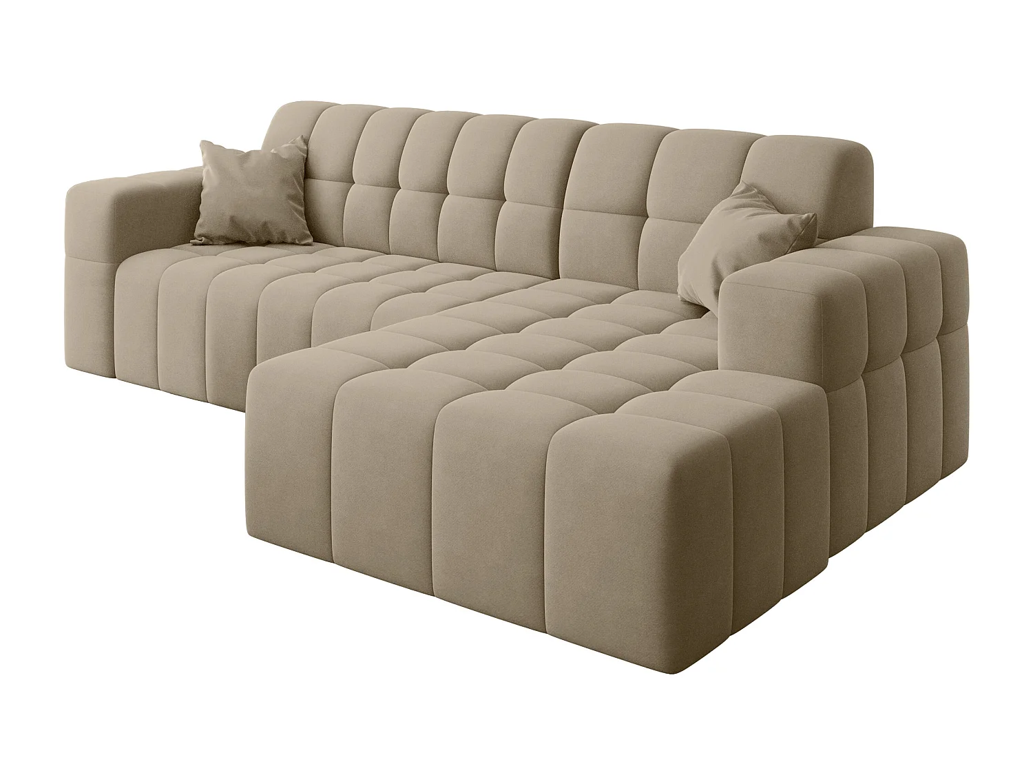 Ecksofa NIMES L-Form, Stoff Portland, Beige, Rechts