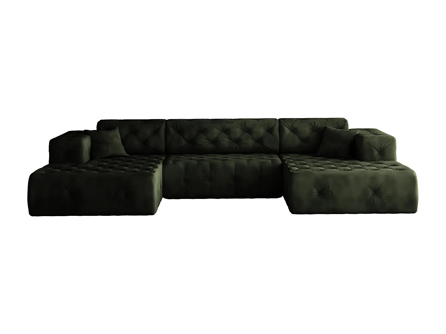 Ecksofa LUX U-Form, Stoff Whisper, Grün