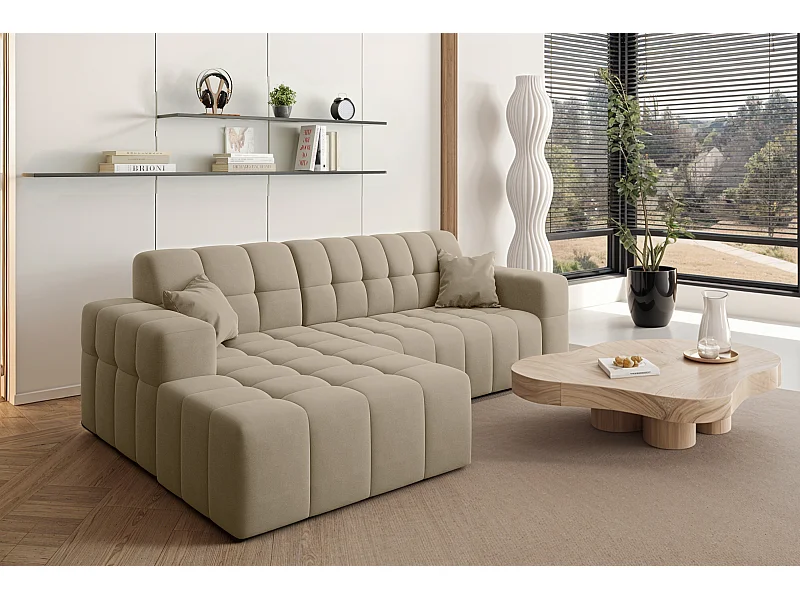Ecksofa NIMES L-Form, Stoff Portland, Beige, Links